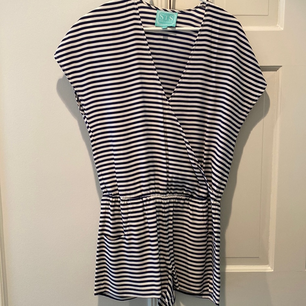 Sail to Sable silk stripe romper